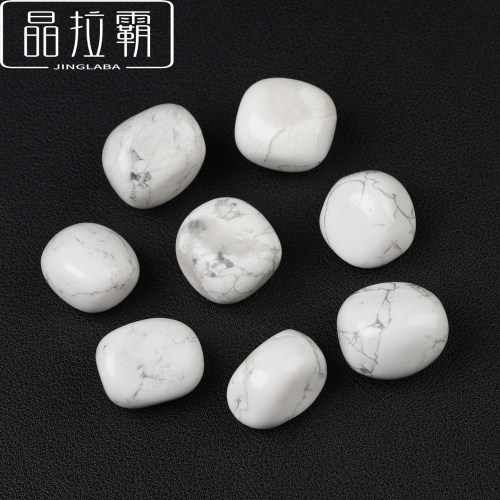 天然白松石滚石摆件菱镁矿