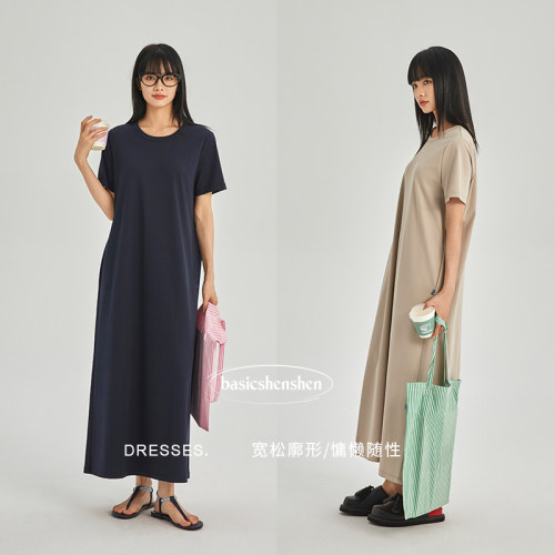 basicshenshen休闲慵懒H型连衣裙