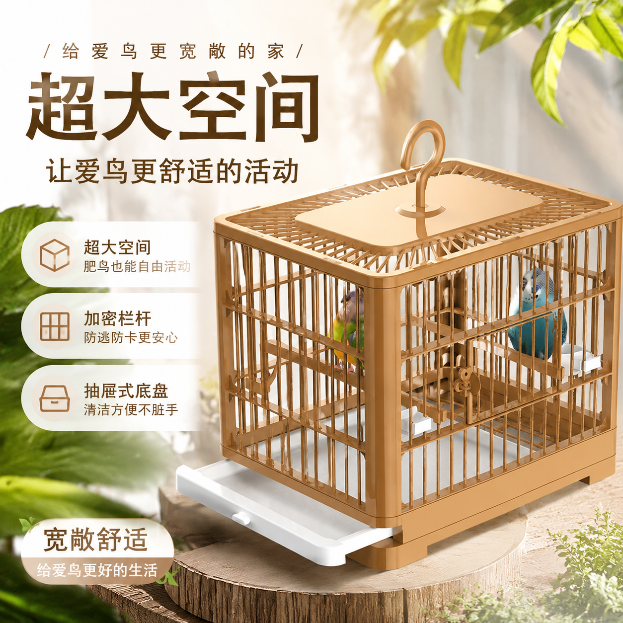 鹦鹉鸟笼新款小型牡丹虎皮绣眼珍