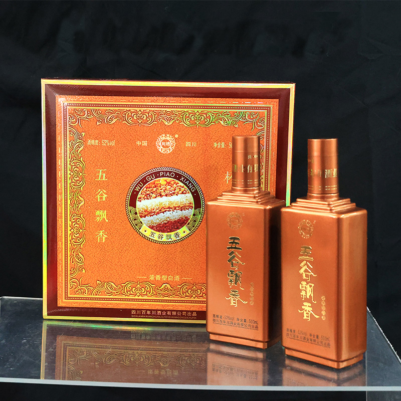 川坊500ml五粮酿造52度纯粮白酒