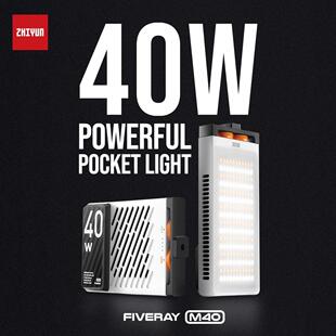 智云五倍M40便携式口袋拍照摄影专业补光灯直播间打光灯户外手持