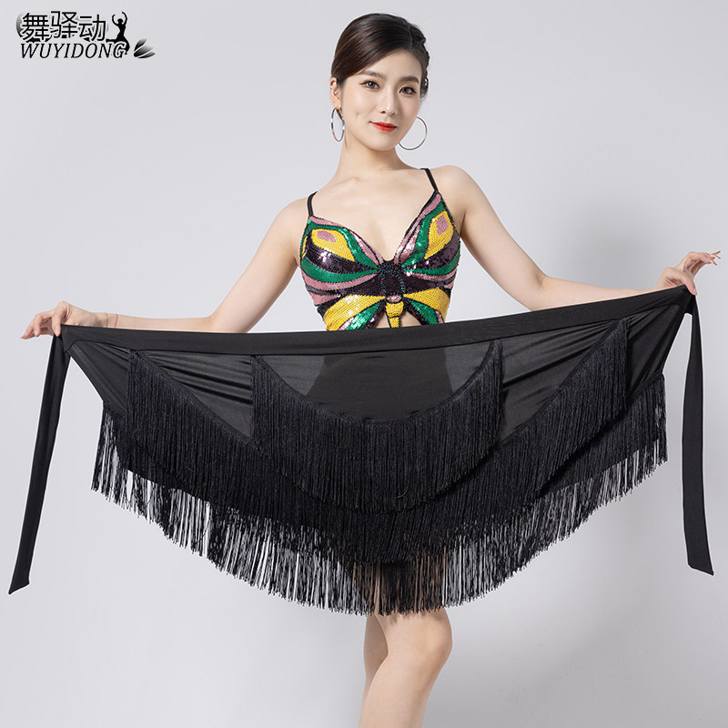 新款拉丁舞流苏臀巾女成人不规则舞蹈半身裙肚皮舞一片裙子练功服,运动/瑜伽/健身/球迷用品,拉丁舞下装,淘宝优惠券,粉丝福利购,淘宝优惠卷