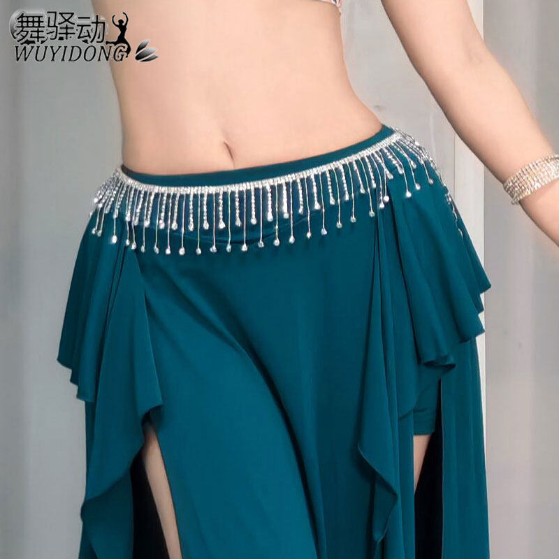 肚皮舞腰链新款配饰高级感水钻流苏链条演出舞蹈服装辣妹性感腰带