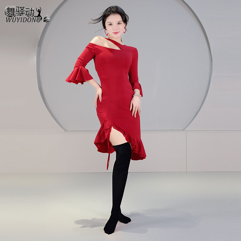 肚皮舞2025新款遮肚连衣裙套装