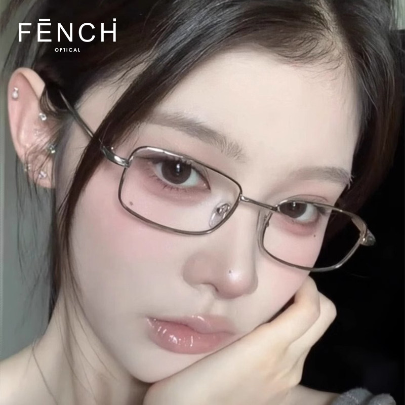 FENCH日系纯欲金丝防蓝光眼镜女