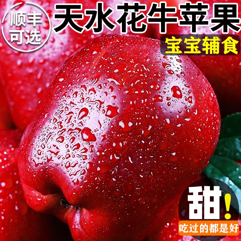 甘肃天水花牛苹果新鲜水果正宗平安当季红蛇粉面顺丰丑果整箱包邮