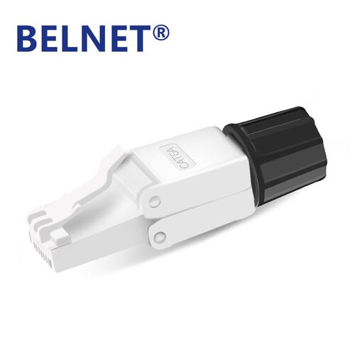 BELNET 家用CAT6A免压水晶头超六类8P镀金RJ45千兆免工具网线接头