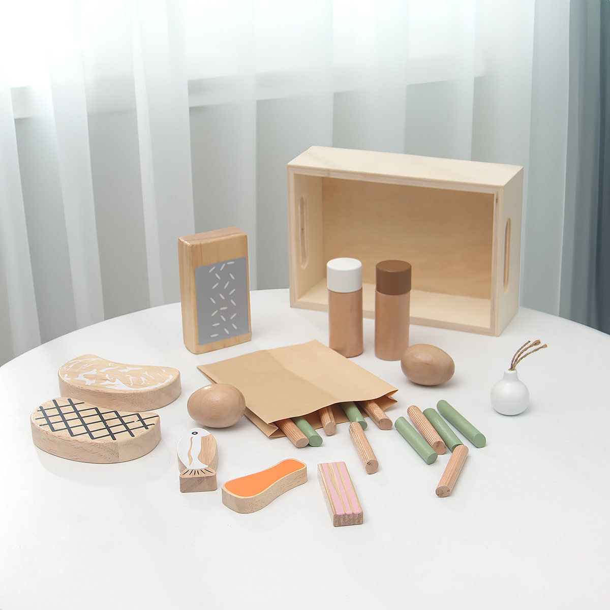 幼儿童木制仿真过家家下午茶甜品切切乐西式点心厨具套装益智玩具