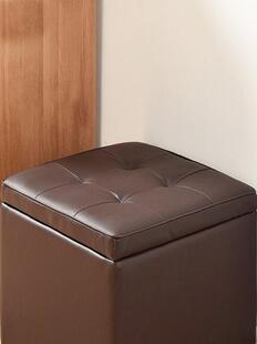 收纳凳子储物凳可坐家用门口换鞋凳方凳创意客厅沙发皮凳脚凳穿鞋