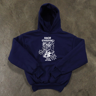 搞钱做慈善 429克重磅！美式复古男情侣加厚女长袖连帽卫衣