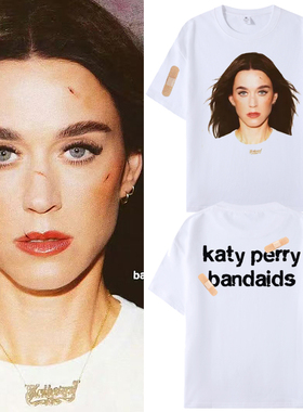 BANDAIDS水果姐KATY PERRY周边短袖T恤凯蒂佩里纯棉男女上衣服潮