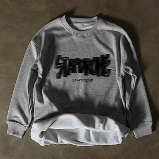 搞钱做慈善 保暖银狐绒499克！美式男加厚长袖女圆领加厚卫衣