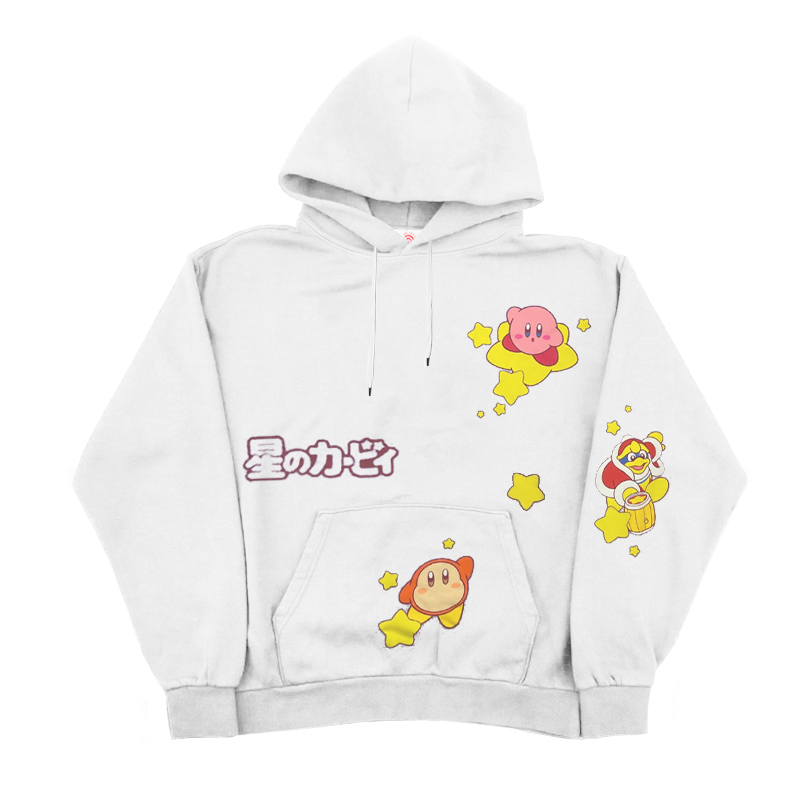 星之卡比日系卡通动漫印花小众设计感趣味连帽卫衣甜酷风加绒上衣