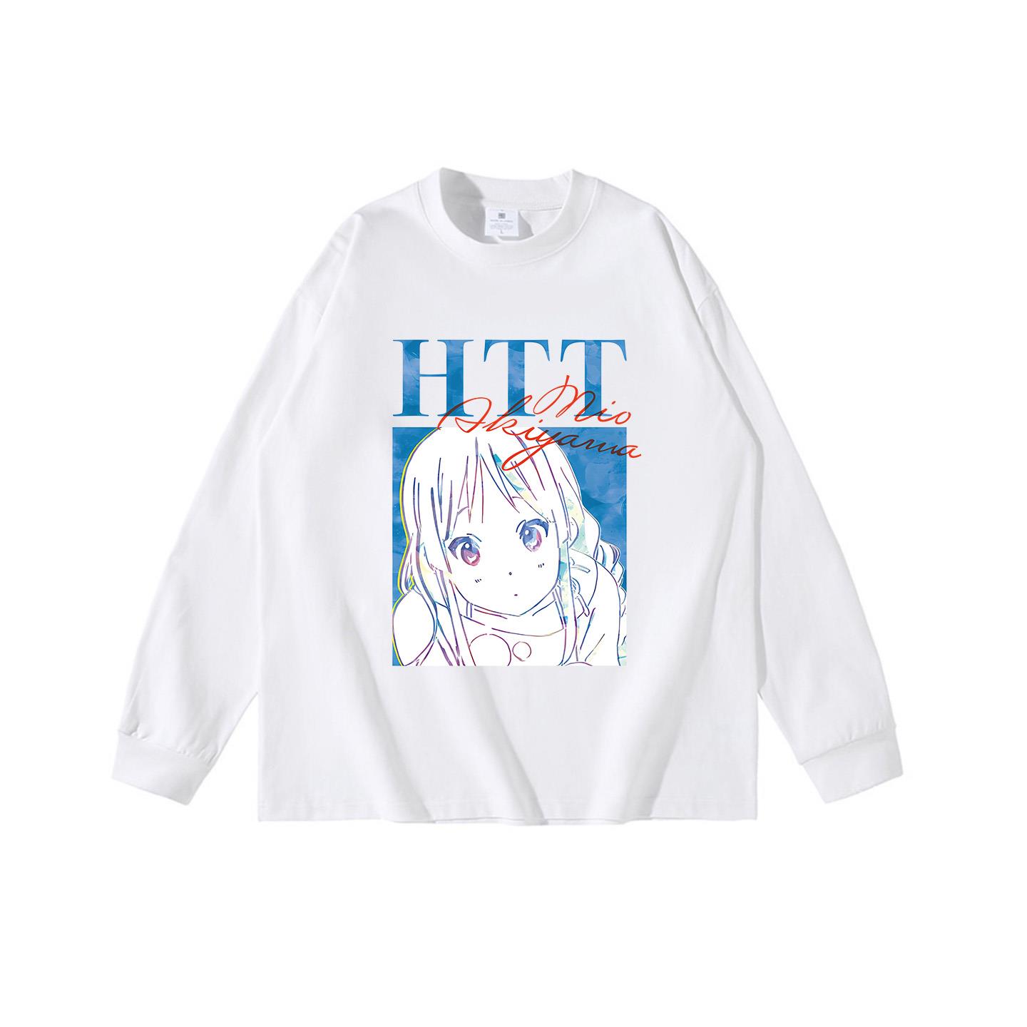 日系原宿风轻音少女动漫周边平泽唯秋山澪琴吹T恤衫二次元长袖