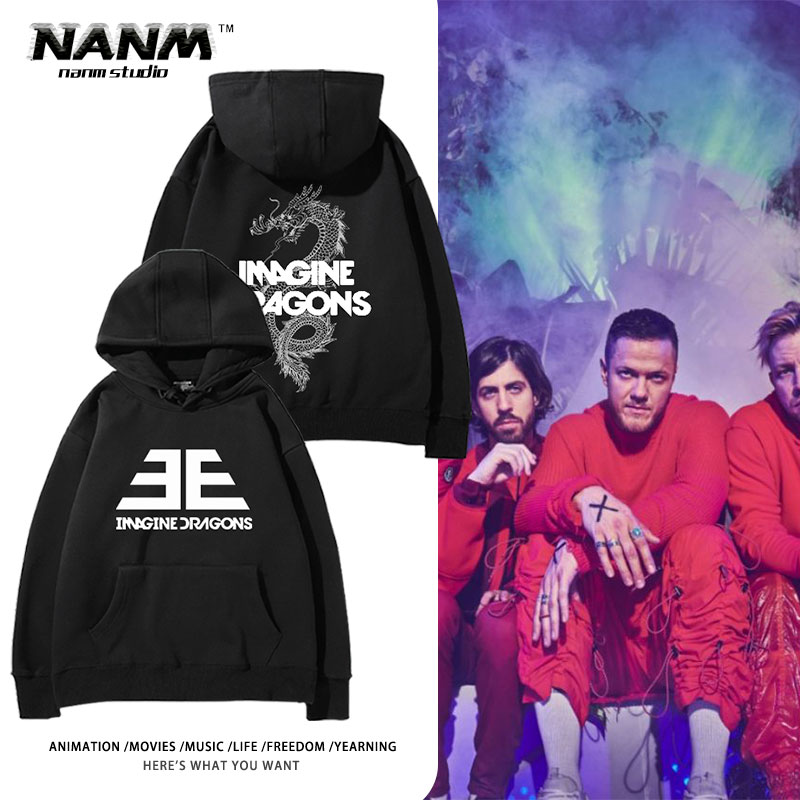 Imagine Dragons梦龙乐队连帽卫衣男女情侣秋冬加绒百搭长袖上衣