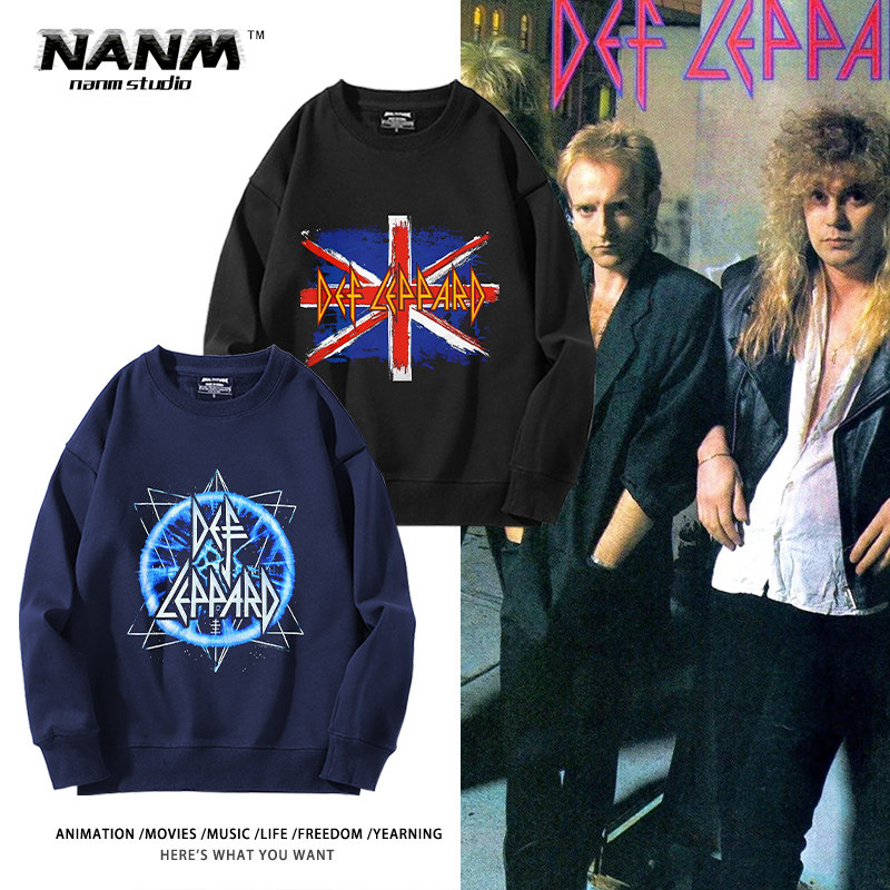 Def Leppard威豹乐队周边圆领卫衣男女2025秋冬新款美式潮流上衣