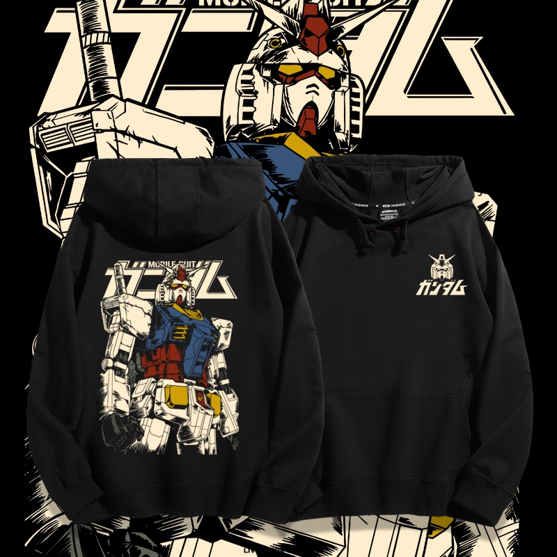 日系机动战士高达周边二次元动漫男女宽松连帽卫衣2025秋冬外套潮