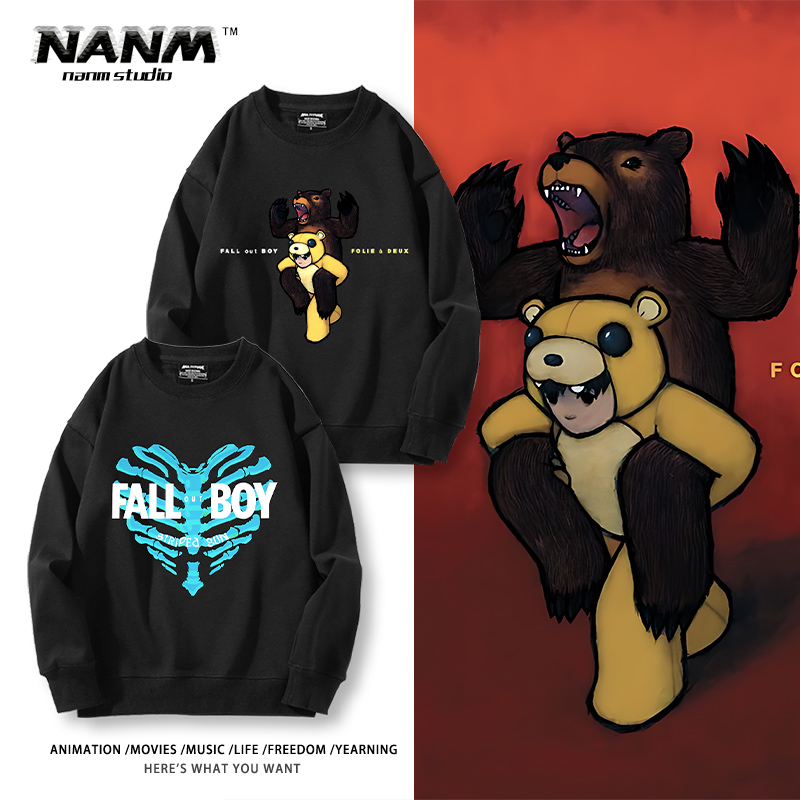 Fall Out Boy打倒男孩乐队周边圆领卫衣男女秋冬美式摇滚街头上衣