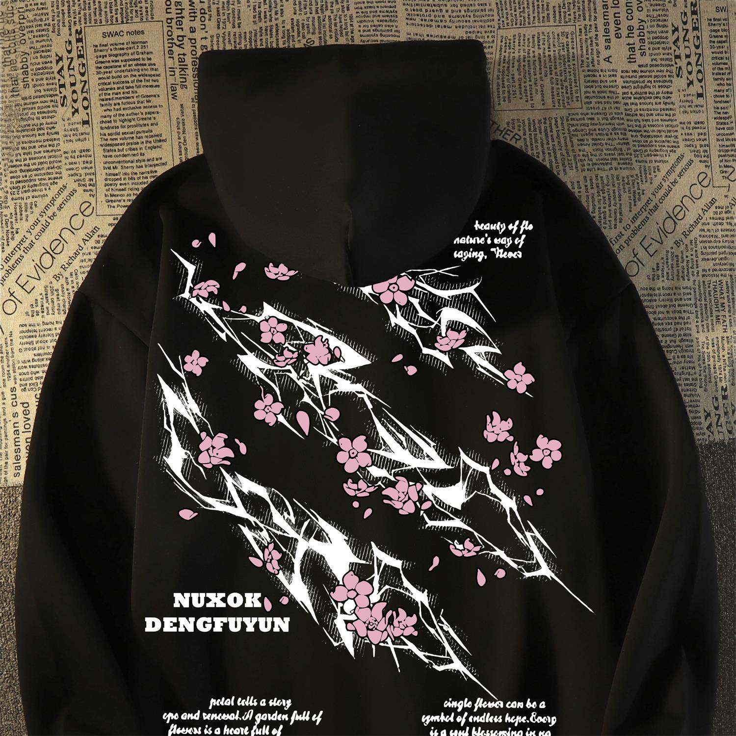 美式情侣潮牌印花连帽卫衣外套男女2025春秋冬季潮流宽松早秋上衣