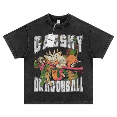 Gasky七龙珠T恤复古水洗做
