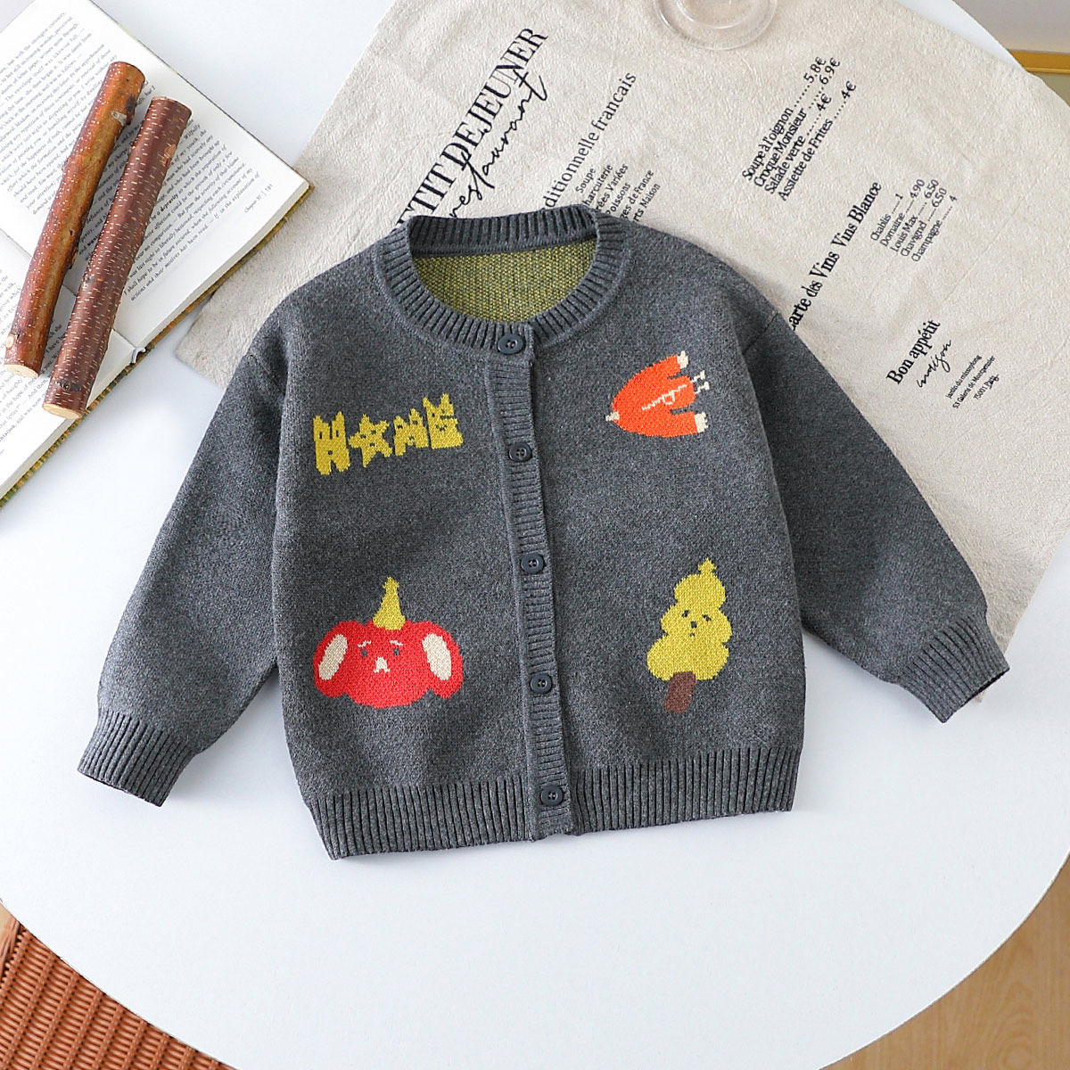 【帅气学院风针织衫】童装男童秋季时尚保暖毛衣开衫小童百搭外套