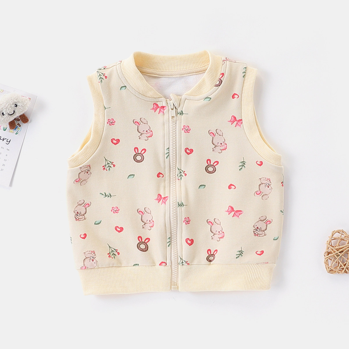 【舒适百搭小马甲】童装女宝宝春季时尚外套小童甜美亲肤马夹上衣