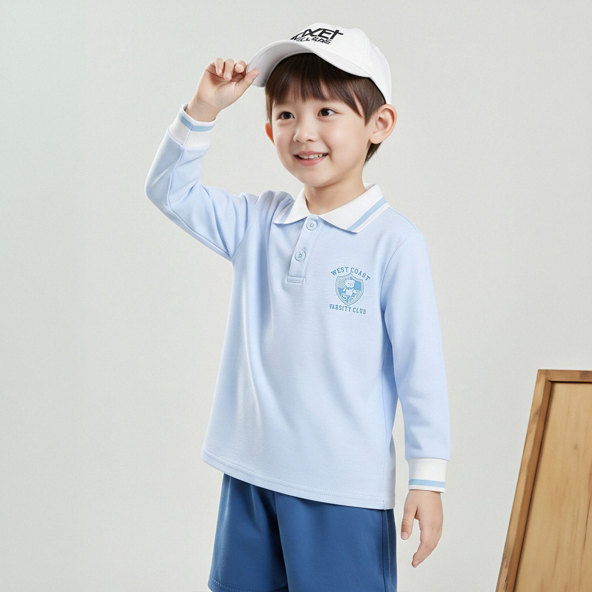 【纯棉学院风polo衫】童男童秋季新款百搭中大儿童开学季上衣