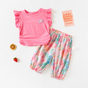 【洋气甜美可爱背心套装】童装女宝宝夏季舒适背心短裤两件套时尚