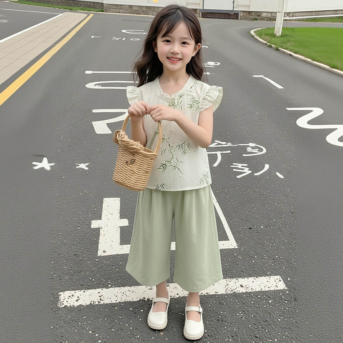 【新中式国风套装】童装女童夏季国风两件套儿童甜美纯棉汉服套装