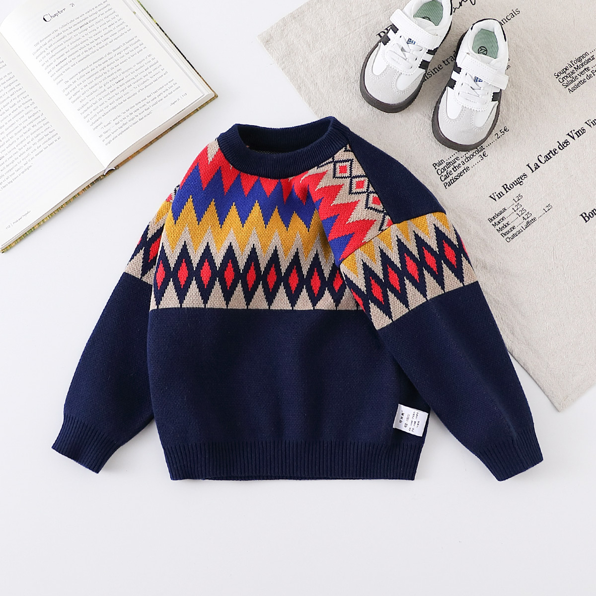 费尔岛纯棉毛衫男童秋冬时尚