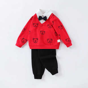 【绅士风套装】男童24年春季学院风两件套宝宝套装英伦风套装潮