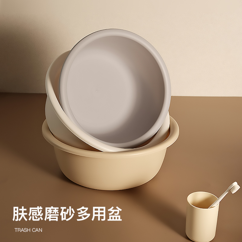 素色臉盆日本進口加厚耐用洗衣盆