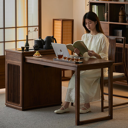 多功能家用茶桌茶台洪林坊全原木