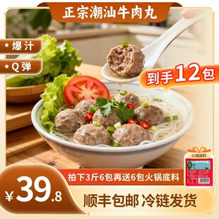 [到手12包]正宗潮汕特产手工牛肉丸Q弹爆汁火锅食材手打牛筋丸子