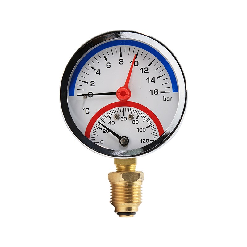 上海天川轴向温度压力一体表Y-60Z地暖压力表径向温度压力表16bar