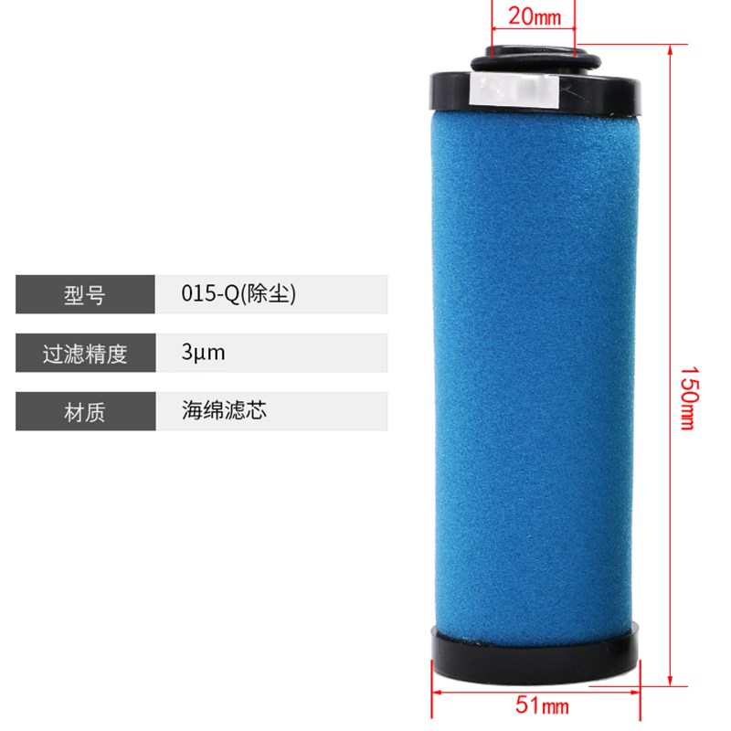Q015压缩空气精密过滤器滤芯P024空压机S035冷干机C060油水分离器