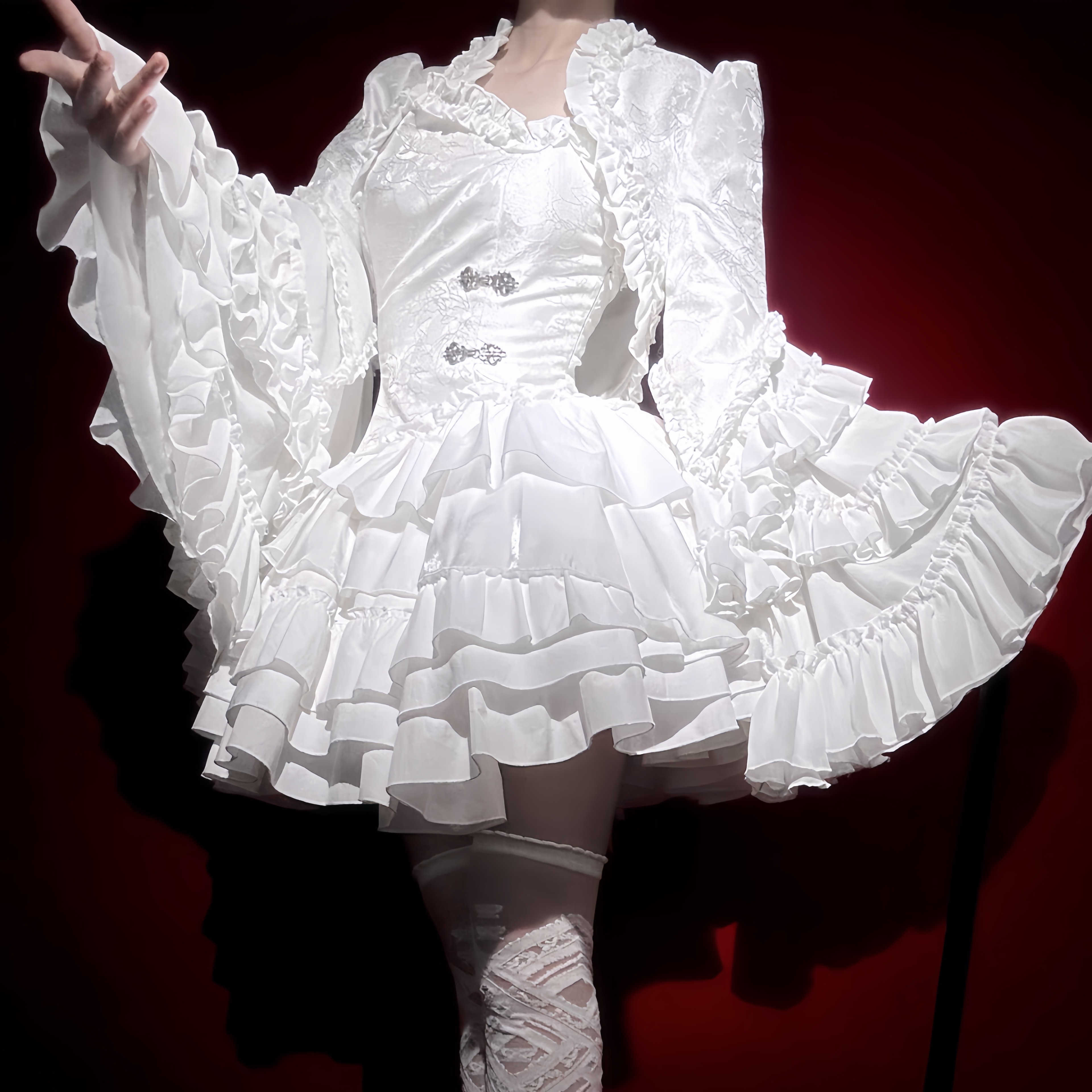 黑色披肩外套lolita坎肩白色开衫