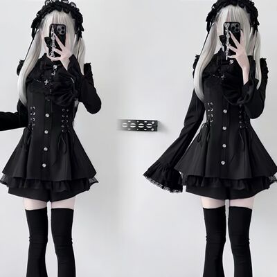 Lolita暗黑系连衣裙哥特蕾系裙子