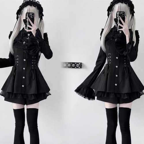 Lolita暗黑系连衣裙哥特蕾系裙子