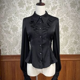 玩偶之家Lolita长袖 上衣春夏显瘦百搭女 内搭衬衫 哥特宫廷风羊腿袖