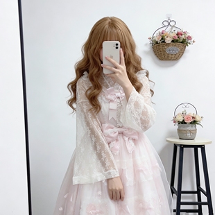 jsk衬衫 打底衫 夏 网纱上衣优雅仙气蕾丝长袖 中华风内搭Lolita姬袖