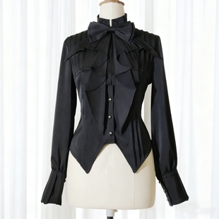 中世纪宫廷复古设计上衣Lolita长袖衬衫哥特荷叶高级法式王子衬衣