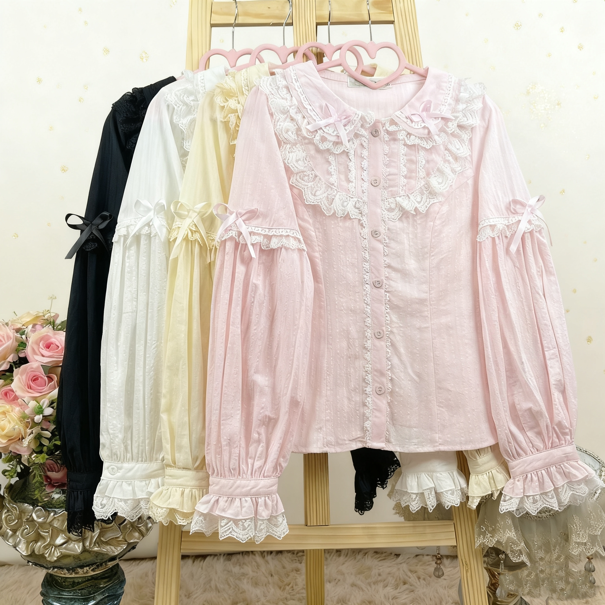 秋冬lolita内搭衬衫娃娃领打底衫