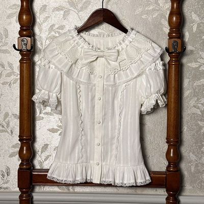 Lolita夏季娃娃领内搭短袖衬衣