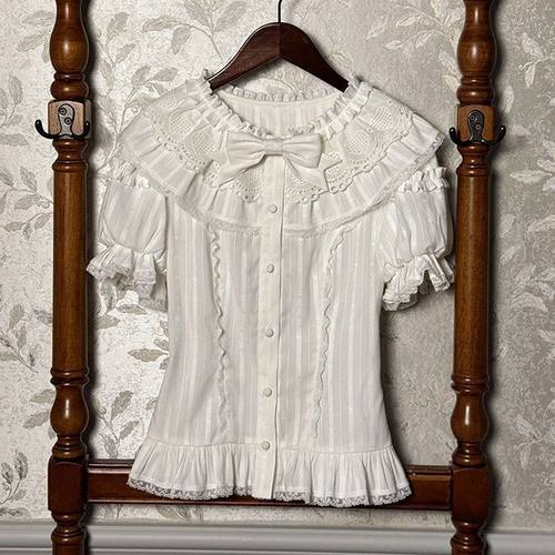 Lolita夏季娃娃领内搭短袖衬衣