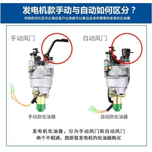 华益汽油发电机2-8KW化油器168F170F188F190动力水泵微耕机化油器