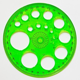 全圆仪器画圆模板360度量角器圆形尺子设计绘图多用模型绘图几何