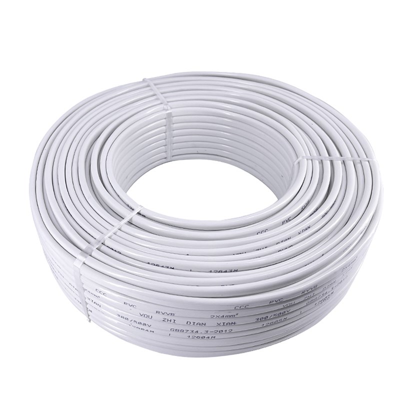 电线家用 白色 电源线RVVB 电动车充电线 灯座线 国标软线2芯1.5