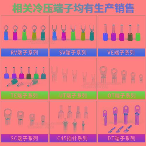 欧式管型TE0508 7508 1008 1508 2508双线绝缘端子 并线接线端子