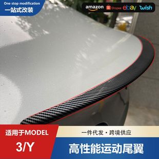 适用于Tesla特斯拉model3/Y塑料定风翼外饰改装配件运动版尾翼